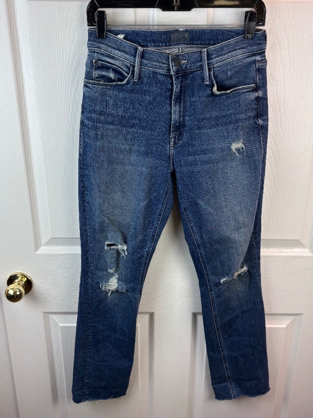 Mother Jeans Mid Rise Dazzler Ankle Fray Distressed